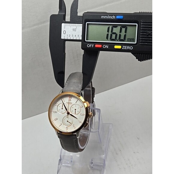 Fossil CH3071 Abilene Women Chronograph Watch Rose Gold Gray Leather New Battery main image 6